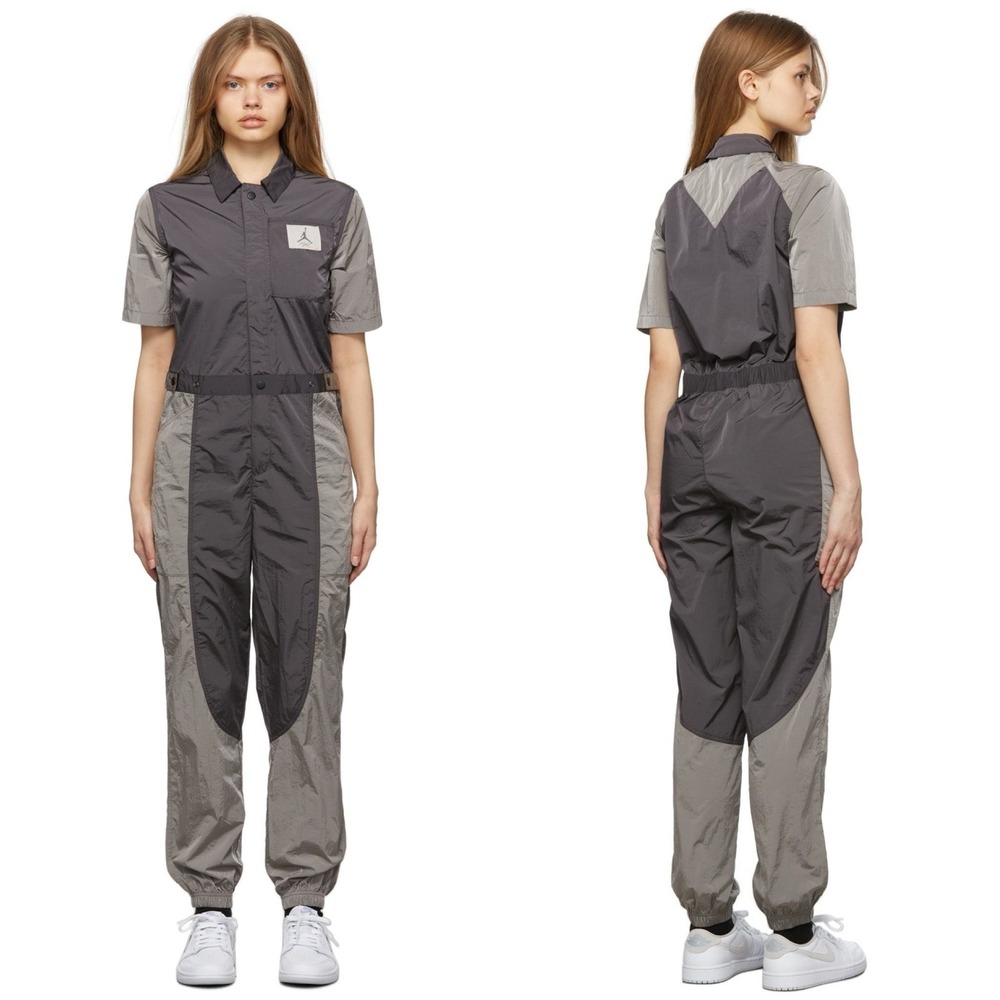 Air Jordan Fligh Suit Jumpsuit Womens L Gray‎ Lightweight Utility Romper